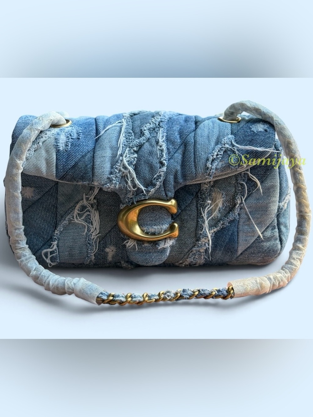 Coach Tabby Shoulder Bag 26 With Repurposed Denim Patchwork Quilting. NWT. CCX37